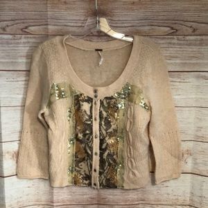 COPY - Free People Sequined Angora Cardigan